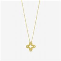 Jon Richard Gold Plated Textured Crystal Clover Pendant