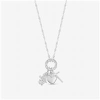 Inicio Silver Plated Christening Charm Pendant Necklace