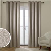 Habitat Textured Blackout Boucle Eyelet Curtain - Stone - 117x137cm