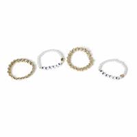 Flitzy Kids Gold Tone Heart, Star & Pearl Bead Bracelet Set