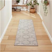 Think Rugs Coral Floral Grey Flatweave Runner - 61x170cm