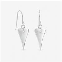Inicio Sterling Silver Plated Heart Fish Hook Earings