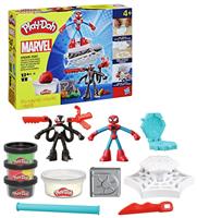 Play-Doh Spiderman Launch & Slide Battle with 4 Tubs