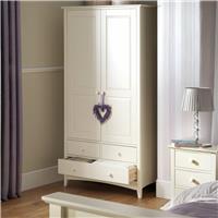 Julian Bowen Cameo 2 Door 3 Drawer Wardrobe - Off White