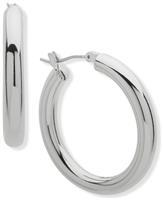 DKNY Silver Tone 30mm Hoop Earrings