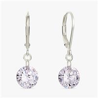 Revere Sterling Silver Round Cubic Zirconia Drop Earrings