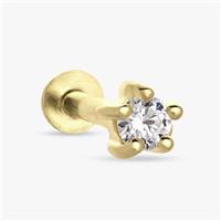 Revere Gold Plated Silver Cubic Zirconia Flatback Earring