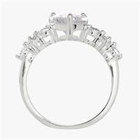 Revere Sterling Silver Heart Cubic Zirconia Ring - Large