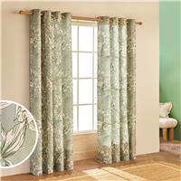 Habitat Botanical Print Eyelet Curtains - Sage - 229x183cm
