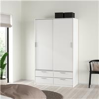 Furniture To Go Line 2 Doors 4 Drawers Wardrobe - White