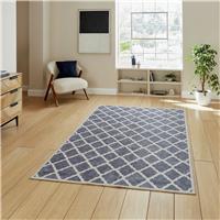 Think Rugs Washable Coral Blue Flatweave Rug - 122x170cm
