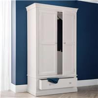 Julian Bowen Clermont 2 Door 1 Drawer Wardrobe - Light Grey