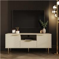GFW Azariah 2 Door 1 Drawer TV Unit - Ivory