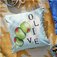 Furn Olive Stripe Blue Outdoor Cushion