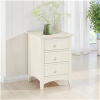 Julian Bowen Cameo 3 Drawer Bedside Table - Off White