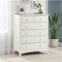 Julian Bowen Cameo 6 Drawer Chest - Off White