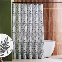 Habitat Monochrome Floral Antibacterial Shower Curtain - Black & White