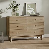 Julian Bowen Ingrid 6 Drawer Chest - Light Oak