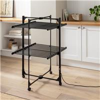 Argos Home 14m 2 Tier Heated Clothes Airer - Black