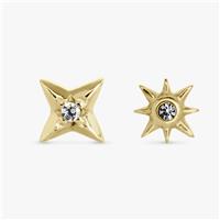 Revere Gold Coloured Star Flatback Stud Earrings