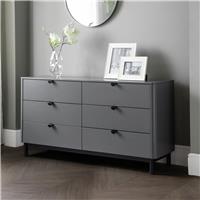 Julian Bowen Chole 6 Drawer Chest - Dark Grey
