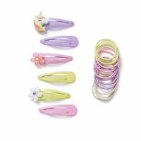 Flitzy Unicorn and Flower Clips and Hair Bands Set