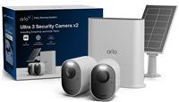 Arlo Ultra 3 4K HDR Security Camera 2 Pack with Smarthub & Solar Panel