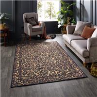 Laurence Llewelyn Bowen Leopard Black and Orange Flatweave Rug - 120x170cm