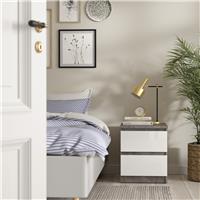 Furniture To Go Naia 2 Drawers Bedside Table - Grey