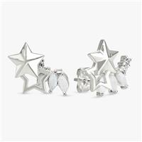 Revere Sterling Silver Double Star Opal Stud Earrings