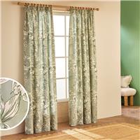 Habitat Botanical Print Pencil Pleat Curtains - Sage - 168x137cm