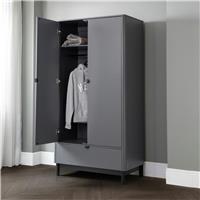 Julian Bowen Chloe 2 Door 1 Drawer Wardrobe - Dark Grey