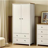 Habitat Brooklyn 2 Door 2 Drawer Wardrobe - Off White & Oak