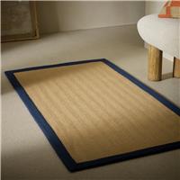 Habitat Herringbone Navy Border Jute Rug - 120x170cm
