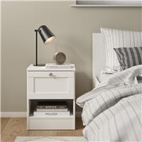 Furniture To Go Brande 1 Drawers Bedside Table - White