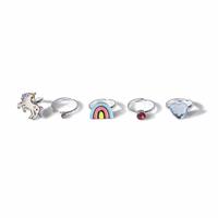 Flitzy Unicorn Rainbow Ring Pack with Glitter Heart Shaped Box