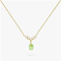 Revere 9ct Gold Plated White and Green Crystal Necklace