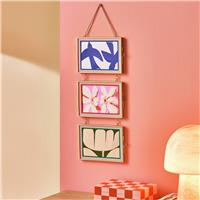 "Habitat Hanging Triple Screenprint Iron Picture Frame - 4x6"""