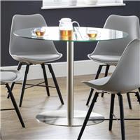 Julian Bowen Milan Glass 6 Seater Round Dining Table - Clear
