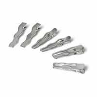 Freedom 6pl Silver-tone Metal Hair Slides