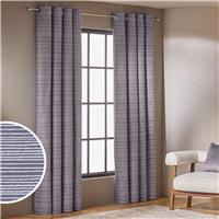 Habitat Stockholm Stripe Blackout Eyelet Curtains - Grey - 229x229cm