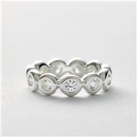 Revere Sterling Silver Cubic Zirconia Eternity Ring - Small