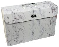 Cathedral A4 Expanding File Box - White & Grey