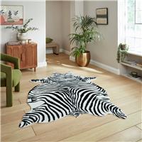 Think Rugs Faux Zebra Hide Pelt Rug - 150x200cm