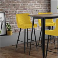 Julian Bowen Luxe Velvet Bar Stool - Mustard