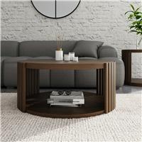 GFW Zadie Round Coffee Table - Walnut