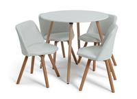 Habitat Quattro White Dining Table & 4 White Chairs