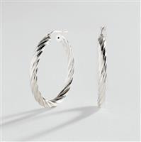 Revere Italian Sterling Silver Twist Hoop Earrings