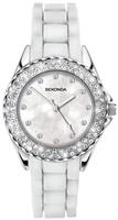 Sekonda Ladies White Stone Set Silicone Strap Watch