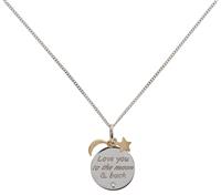 Moon & Back 'Love You' 9ct Gold Pendant Necklace